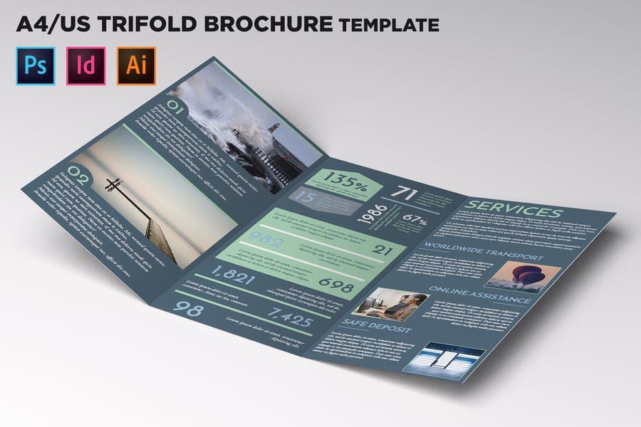 trifold business brochure design