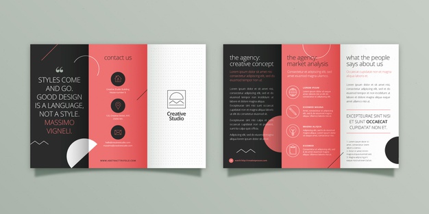 abstract design tri fold brochure