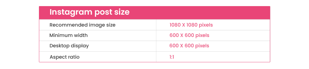 Instagram post size dimensions