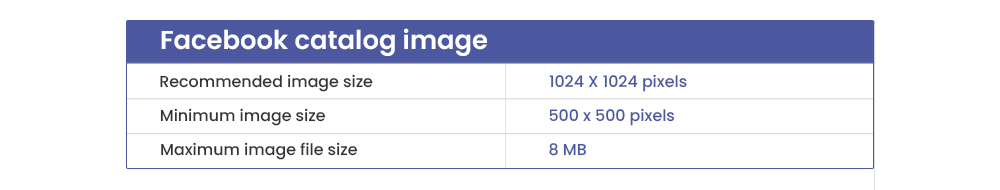 Facebook catalog image dimensions