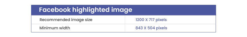 Facebook highlighted image dimensions