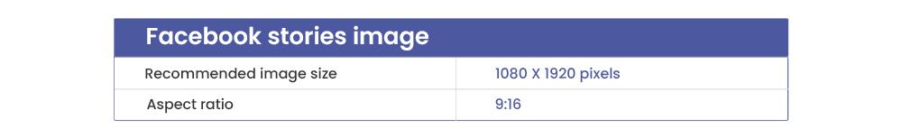 Facebook stories image dimensions