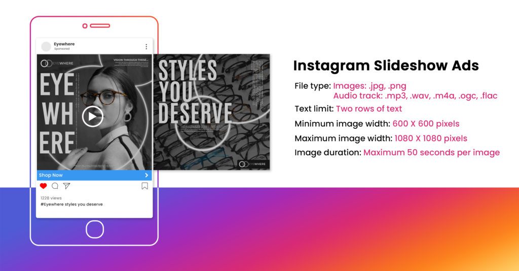 Instagram Slideshow Ad Size