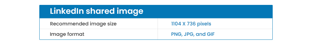 LinkedIn shared image dimensions