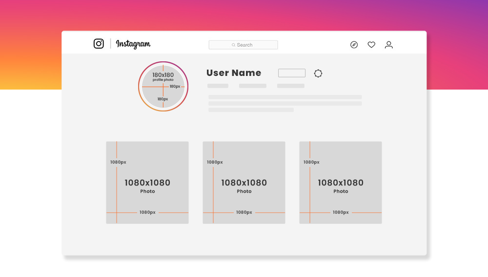 Instagram image dimensions template - cheat sheet