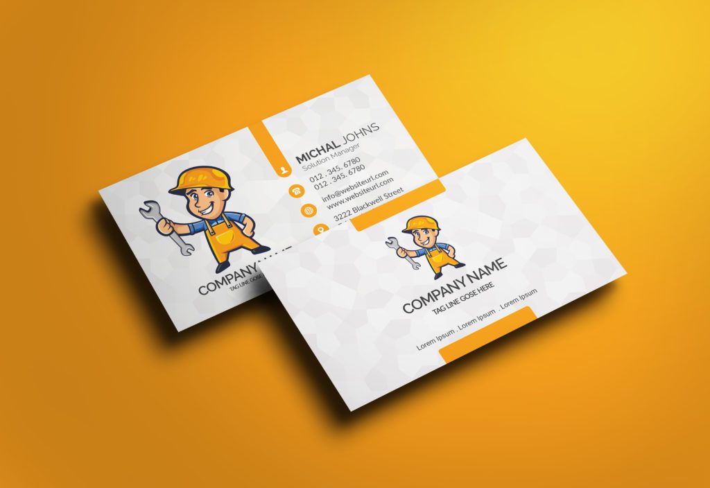 Free Business Card With A Mascot Templates