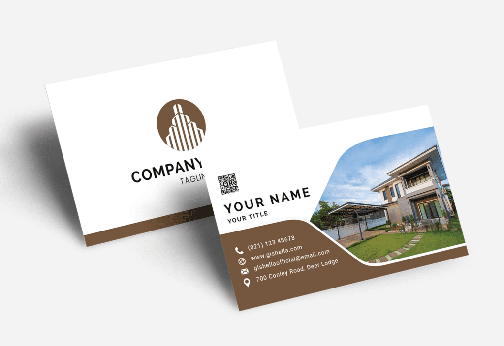 Real Estate Business Card Template   with a property photograph  