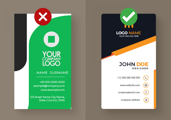 Business Card Design with Legible Text