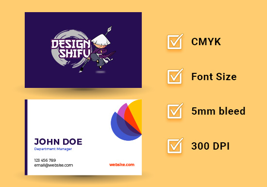 Business Card Design with the basic design guidelines 