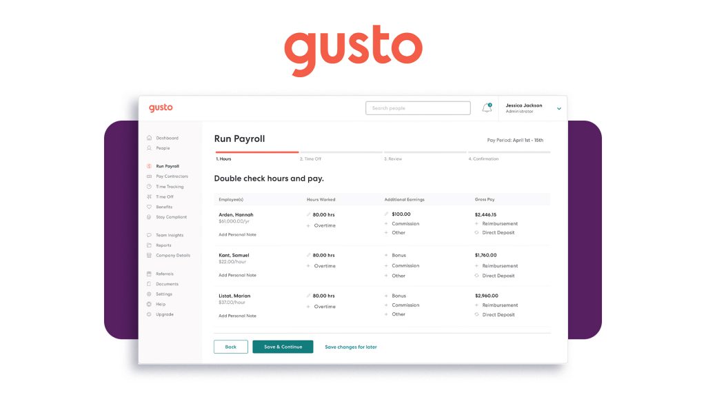 Gusto  - Best HR Software Tools for Human Resource Management