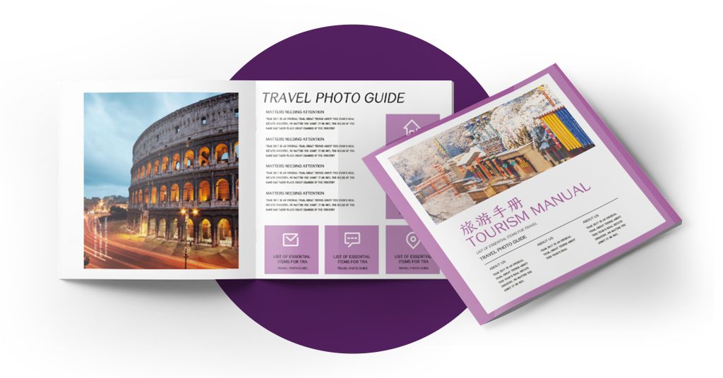 City Guide Vintage Trifold Brochure Template Travel Guide 