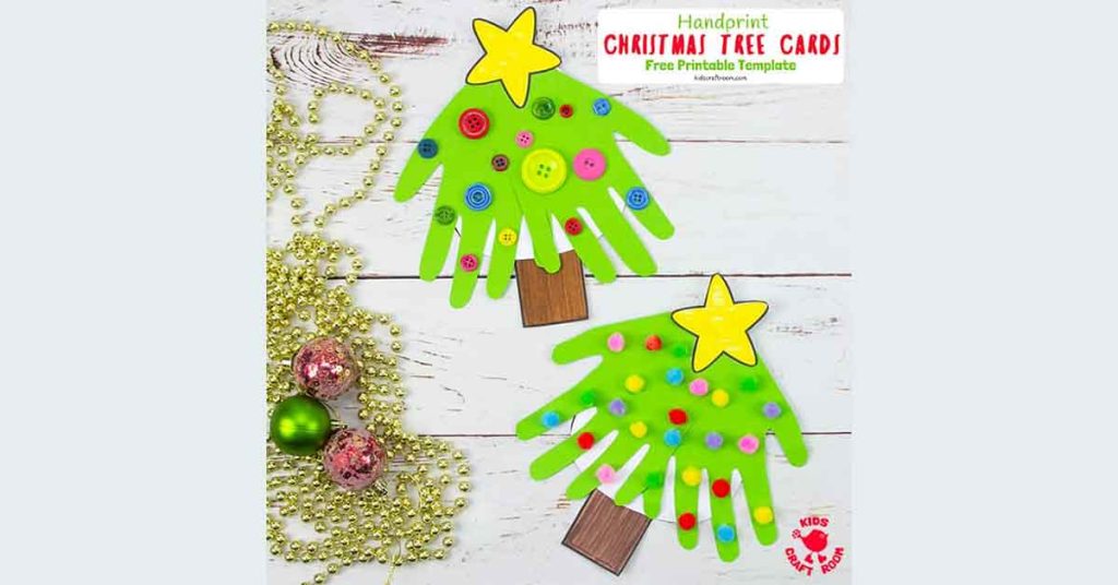 Christmas tree handprint card