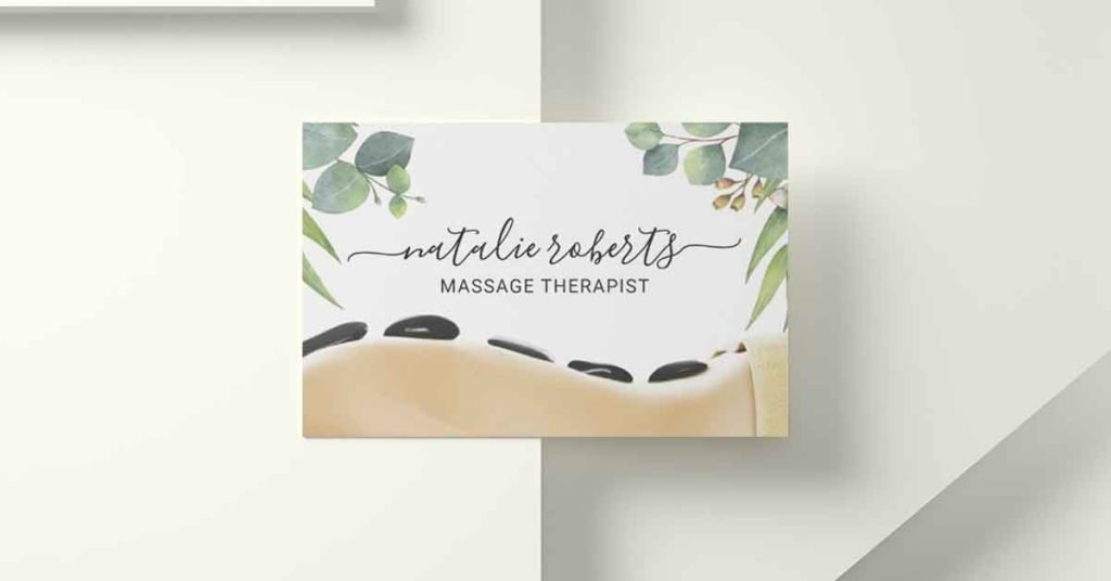 Nature Inspired massage therapy business cards Design 