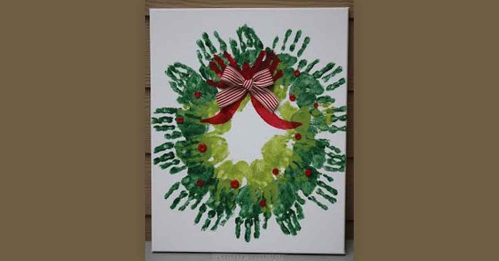 Team wreath handprint card