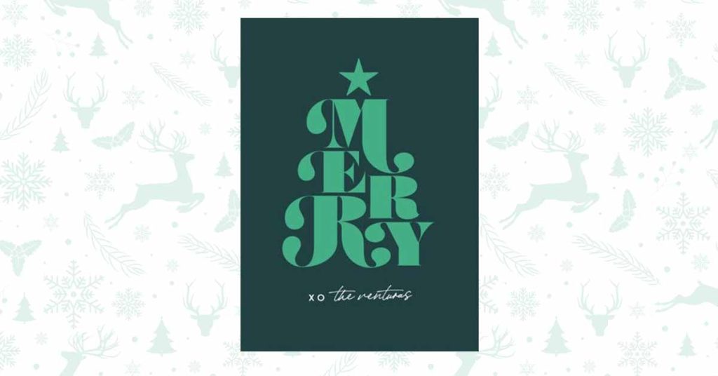 Typographical Christmas cards