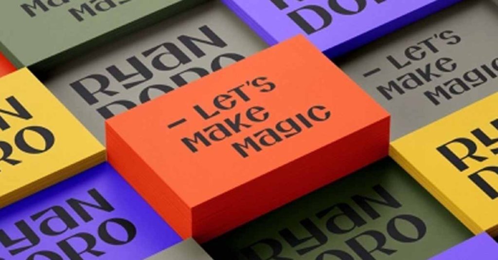 Typography-centric Business Cards
