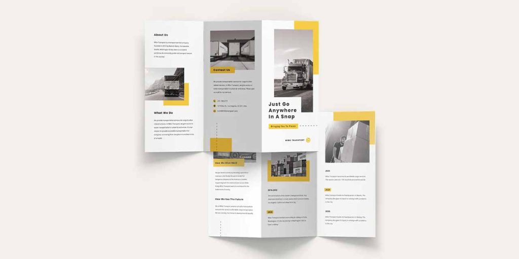 3-panel product brochure example