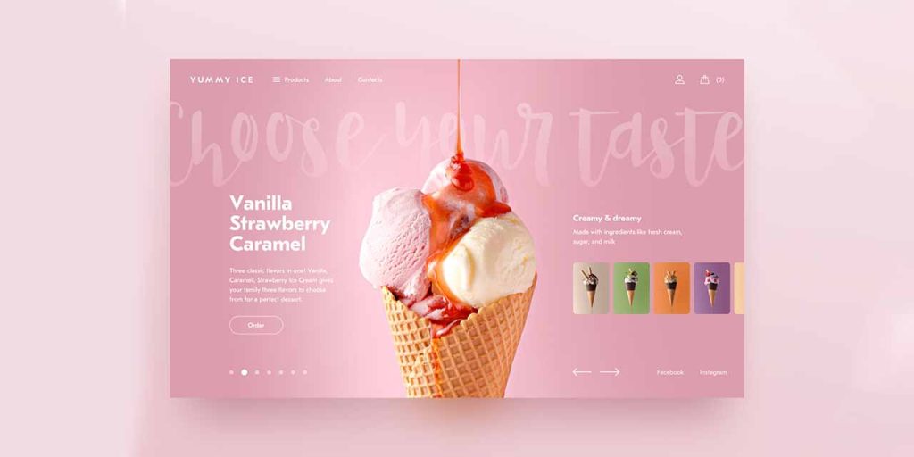 Ice cream product brochure
