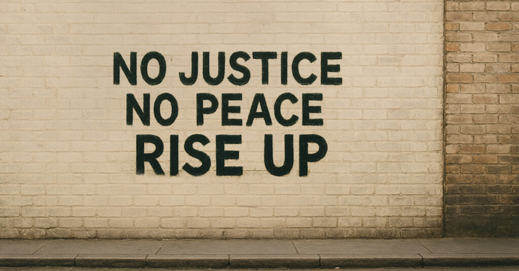 Protest slogans painted on city walls